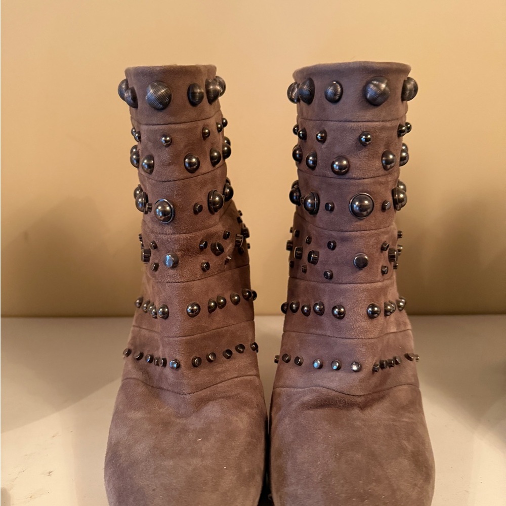 Studded Brown Ankle Boots